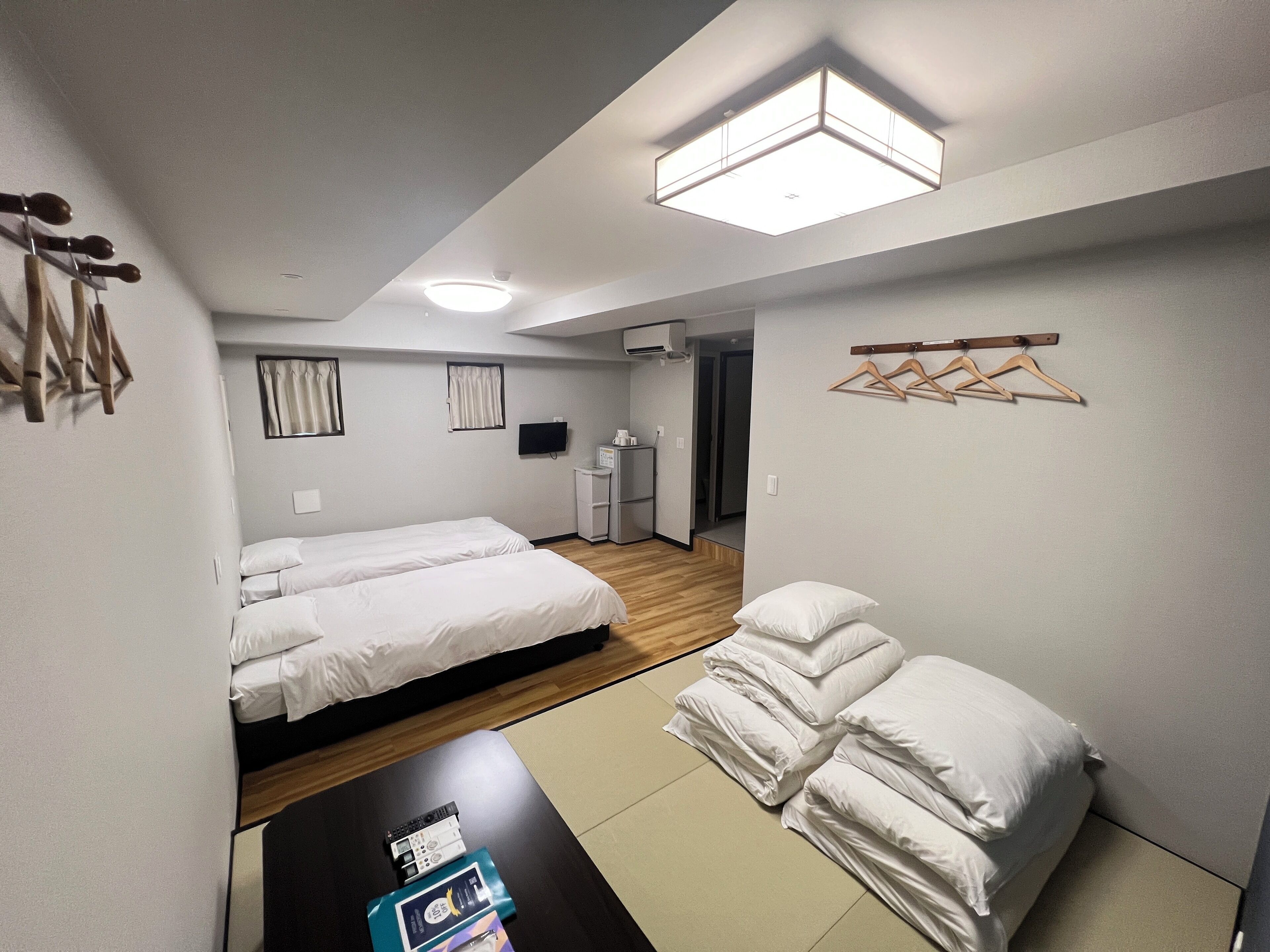 Blackout curtains, iron/ironing board, free WiFi, bed sheets