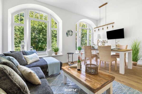 TV, stereo - Seepferdchen- Terrasse mit Blick ins Grüne & Platz für 6 Personen auf 120 m² (Hedwigenkoog)