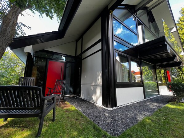 Appartement, 2 chambres, patio, vue jardin | Vue depuis l’hébergement