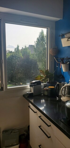 Fridge, microwave, oven, stovetop - Appartement Familial Parisien (Paris)