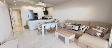 TV, video library, stereo