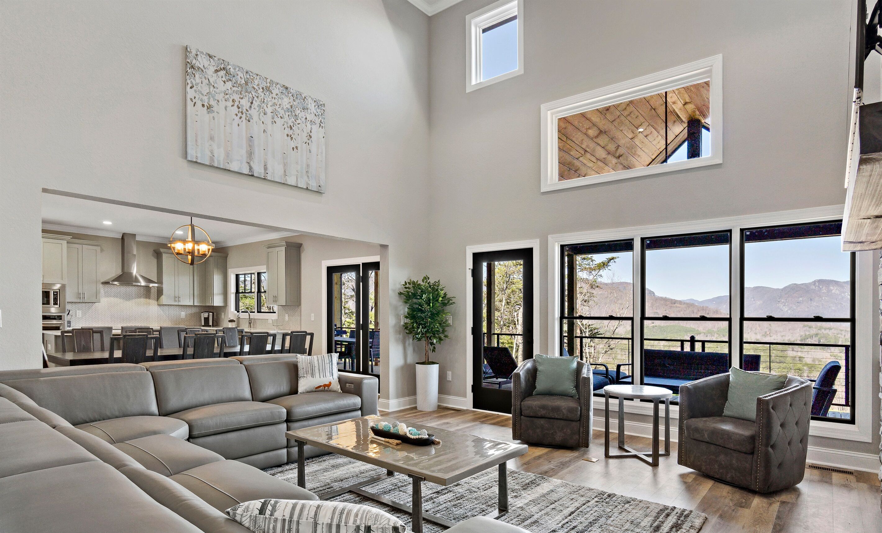 Smart TV, fireplace, foosball