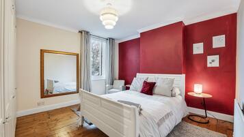 1 bedroom, desk, iron/ironing board, travel cot