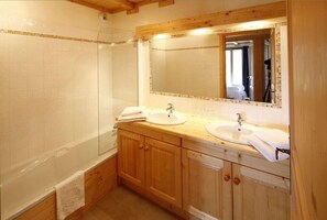 シャワー、ヘアドライヤー、タオル、トイレットペーパー