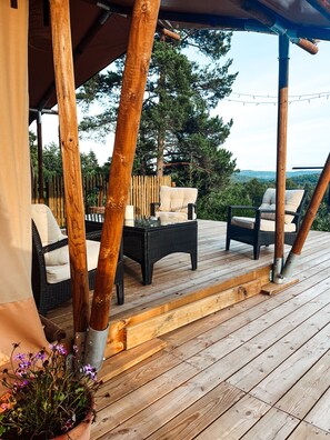 Terrace/patio - Private glamping with spa, sauna & nature – accommodation for up to 10 guests (Koppom)