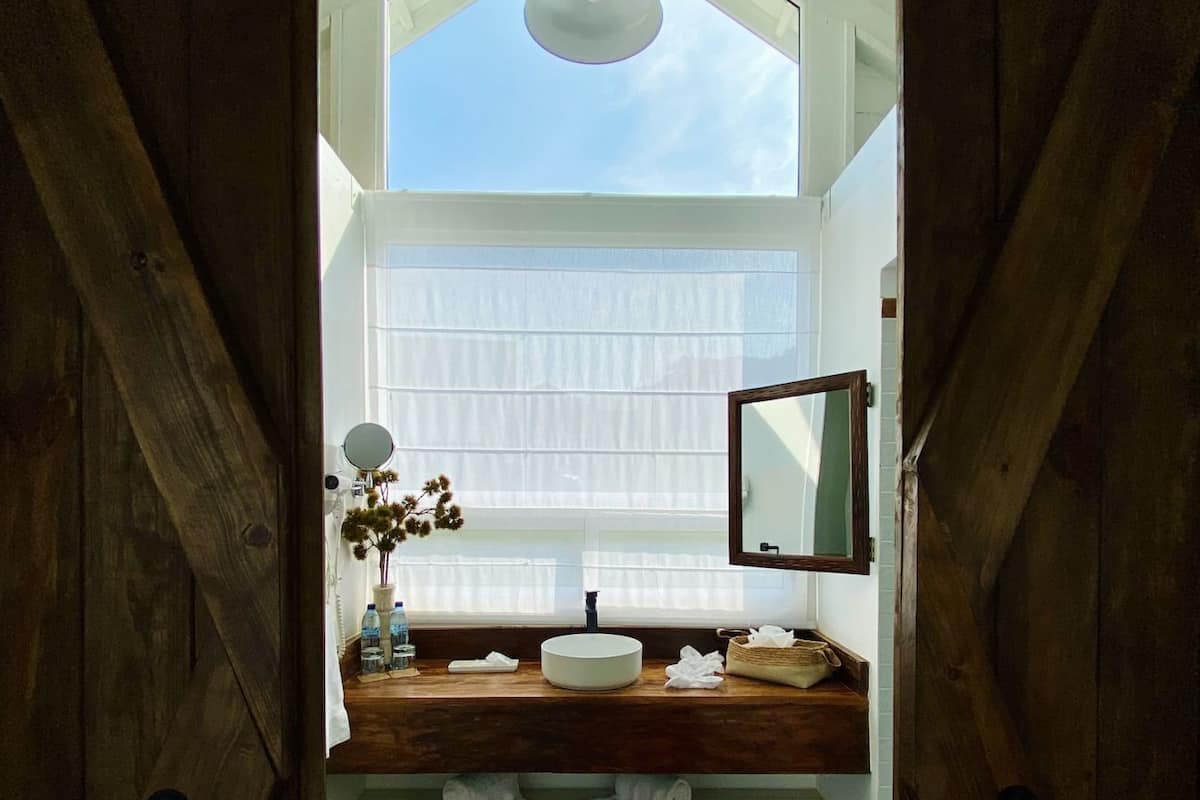 淋浴設備、雨淋花灑、風筒、拖鞋