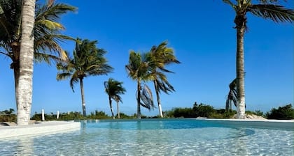 Unique Beachfront Casa Kyma, Pool, BBQ, Private Beach, San Crisanto, Yucatan