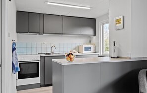 Kühlschrank, Herdplatte, Wasserkocher mit Kaffee-/Teezubehör