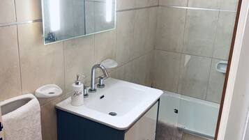 Assecador de cabells, bidet, tovalloles i sabó