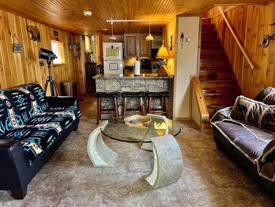 Remodeled cozy retreat with a lake front view on Devils Lake. Pet Friendly!