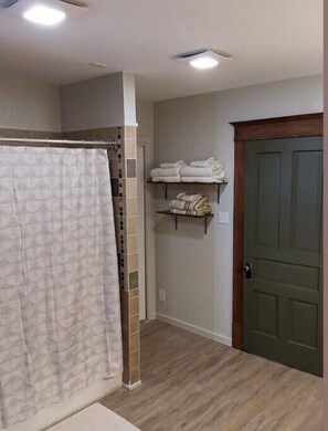 Hair dryer, towels, soap, shampoo - Charming century home in a quiet neighborhood, 3 blocks from downtown Hillsdale
 (Hillsdale)