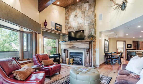 智能电视、壁炉、书、电脑显示器