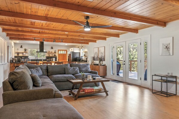 Smart TV, fireplace, video games, table football