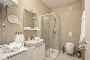 Standard Apartment, Multiple Bedrooms, Sea Facing (Apartment Green Zone) | Bathroom | Shower, hair dryer, towels, soap - Seafront Villa Andrijana (Krsan)