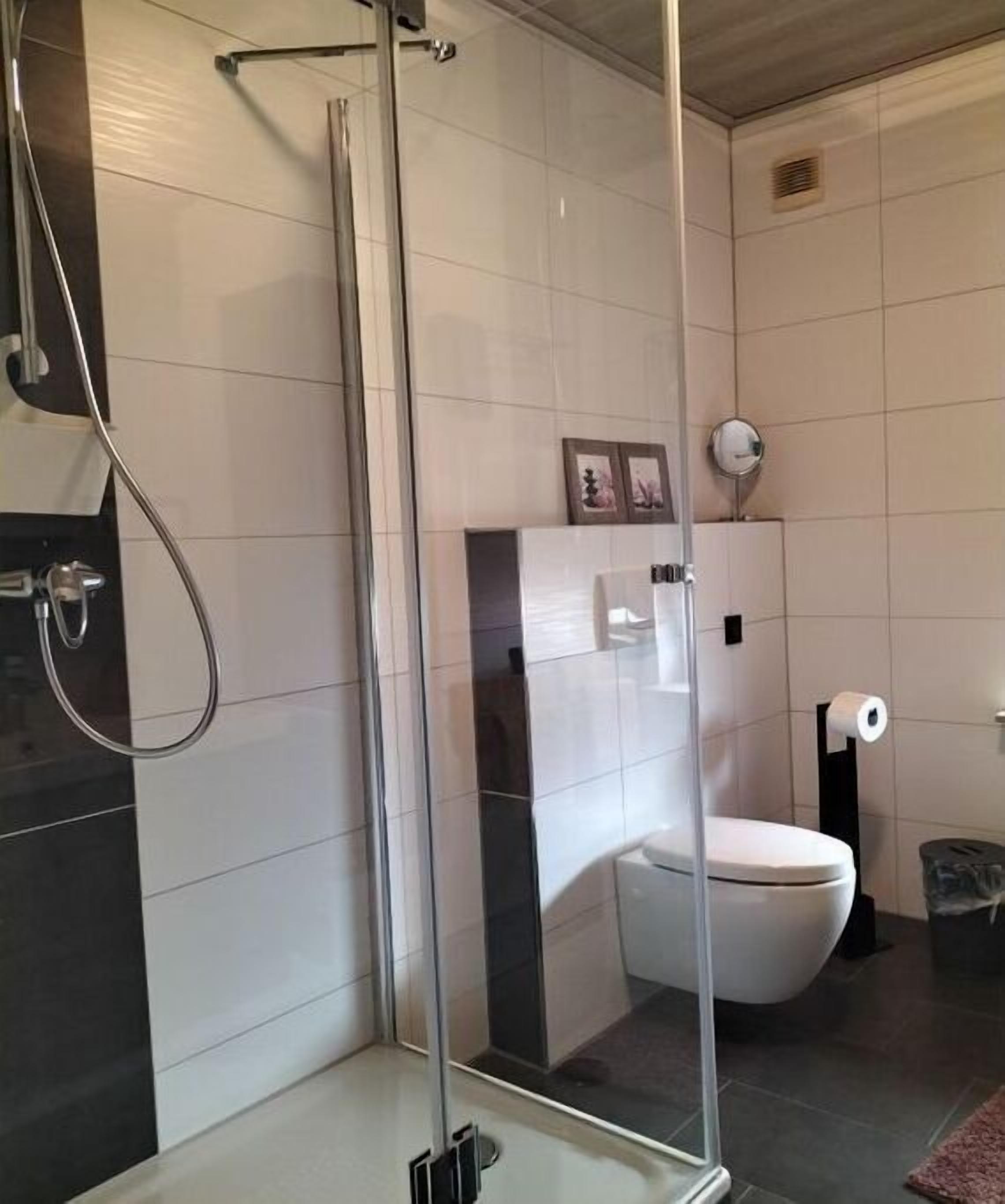 Dusche, Haartrockner, Handtücher