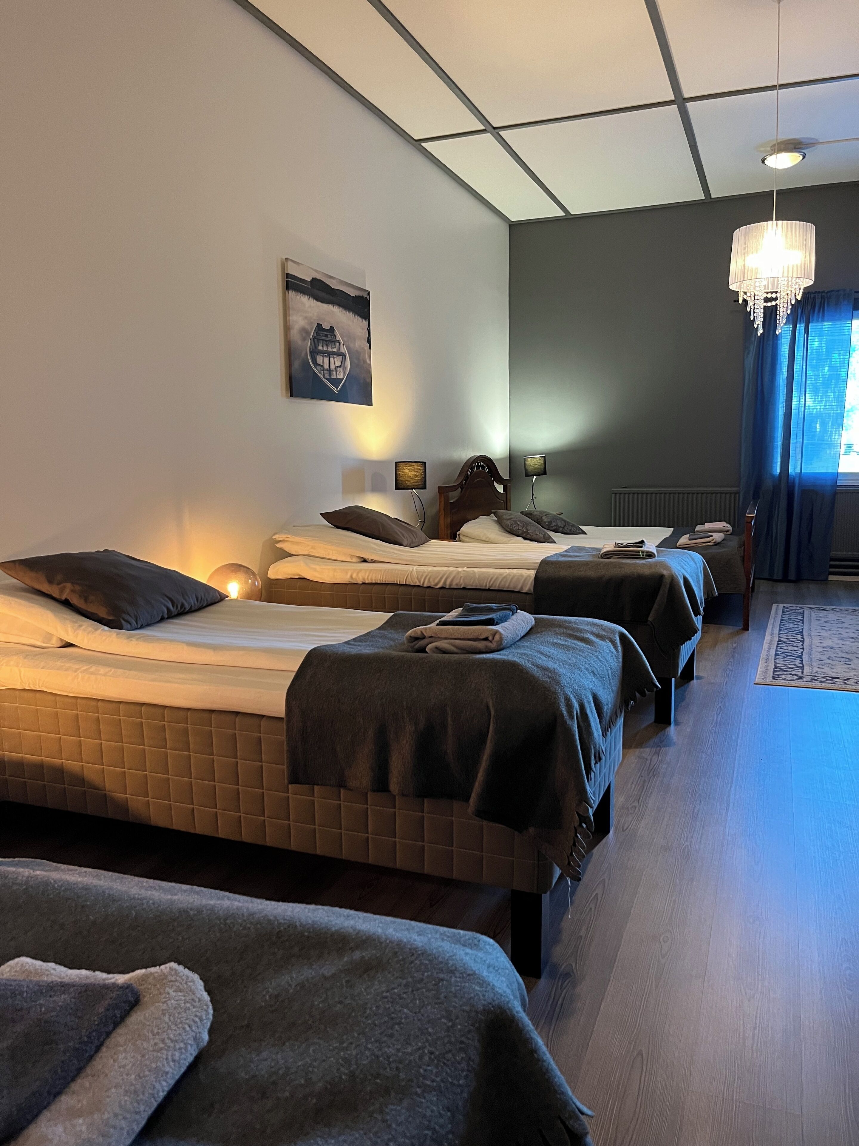 Individually decorated, individually furnished, desk, laptop workspace