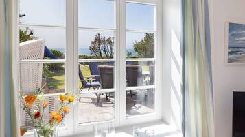 TV, DVD player, ping pong, books