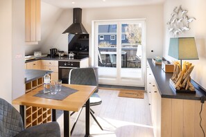 Fridge, microwave, dishwasher, toaster