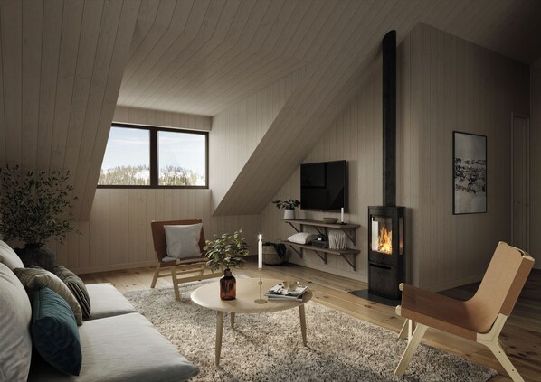 Family Apartment, 4 Bedrooms | Living area | 32-inch Smart TV with satellite channels - Tännäskröket (Tannas)