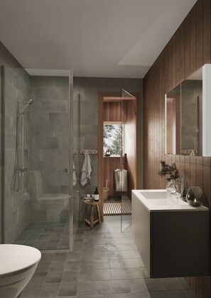 シャワー、石鹸、トイレットペーパー