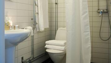 Shower, soap, toilet paper