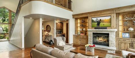 Smart-tv en een open haard