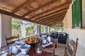 Outdoor dining - H2924 Finca Catalina for 4 persons with pool near Pollenca (Pollenca)