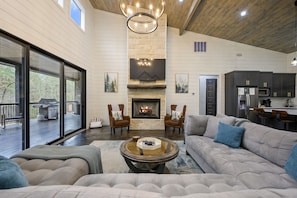 Smart TV, fireplace, video games