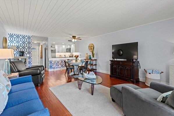 Condo, Multiple Beds, Balcony (Ocean Club 37) | Living area | 40-inch flat-screen TV with cable channels, TV - Ocean Club 37 (St. Augustine)