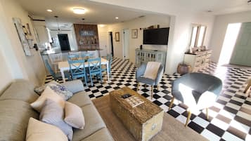 House, Multiple Beds, Patio, Beach View (Coastal Bliss) | Living area | 40-inch flat-screen TV with cable channels, TV