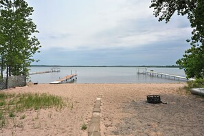 On the beach, sun loungers - Sandy Shore Lodge- beautiful, private sand beach awaits! (Shell Lake)