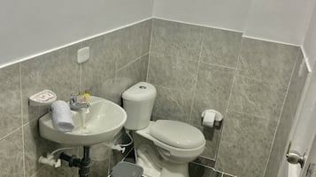 Towels, soap, shampoo, toilet paper