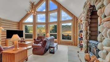 Televisión y chimenea