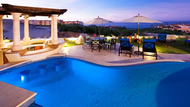 A poolside area with a pergola, outdoor seating, and a view of the ocean. - Christmas or NYE in CABO!
Private Pool with Ocean View!
Entire Villa all for YOU (Cabo San Lucas)