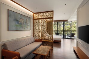 Suite Prestige, 1 très grand lit (Richard Pavilion) | Draps en coton égyptien, literie de qualité, couette en duvet