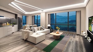 ห้องเอ็กเซกคิวทีฟ, 3 ห้องนอน | ผ้านวมขนเป็ด, ตู้นิรภัยในห้องพัก, โต๊ะทำงาน, ผ้าม่านกันแสง