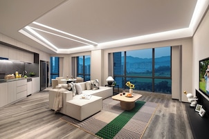 Executive Room, 3 Bedrooms | Down comforters, in-room safe, desk, blackout drapes