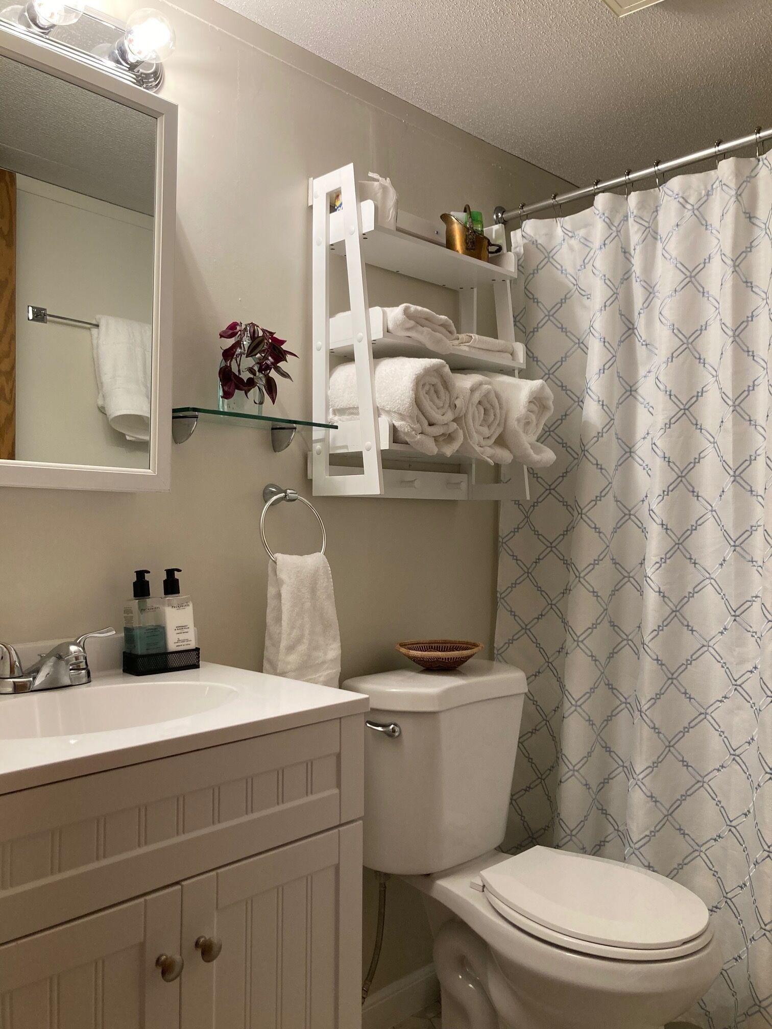 Hårtork, handdukar, tvål och schampo