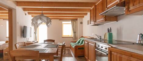 Fridge, microwave, dishwasher, coffee/tea maker