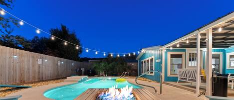 Piscina externa, piscina aquecida