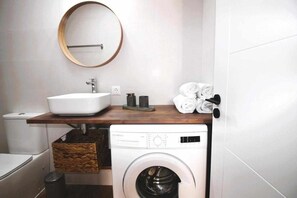 Hair dryer, towels