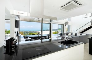 Exclusive Villa | Private kitchen | Full-sized fridge, microwave, oven, stovetop - Luxury 5 Bedroom Modern Villa - KBR17 (Koh Samui)