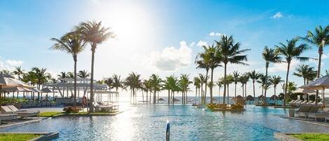 Outdoor pool, a heated pool