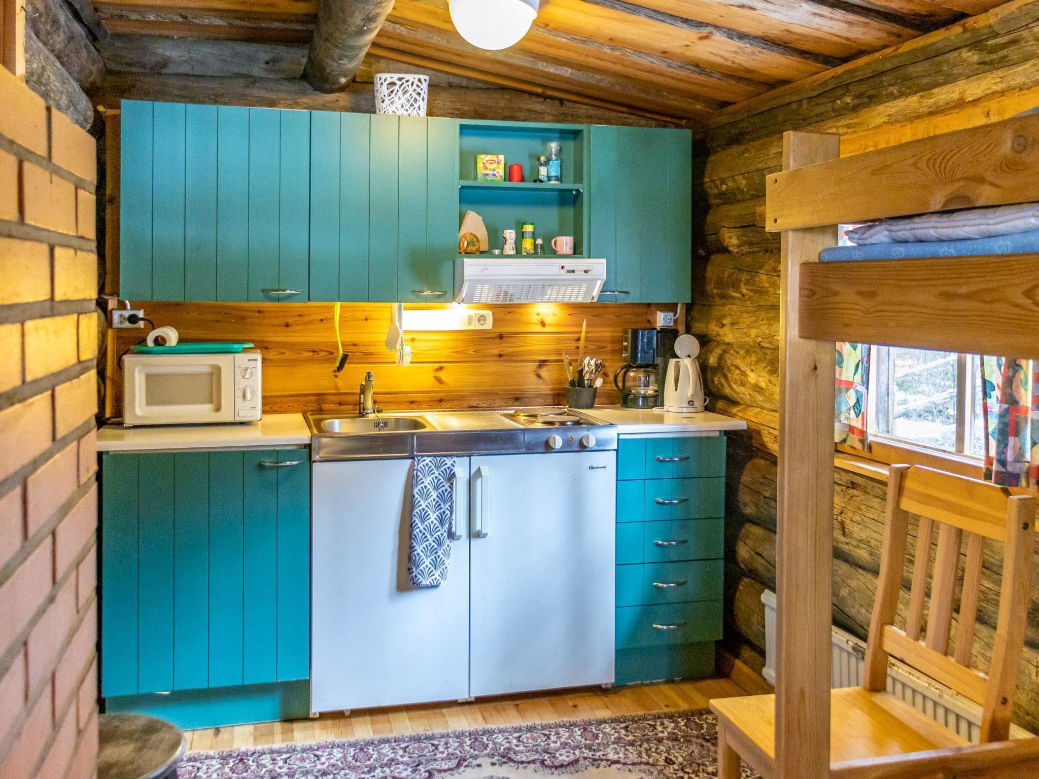 Fridge, microwave, cookware/dishes/utensils