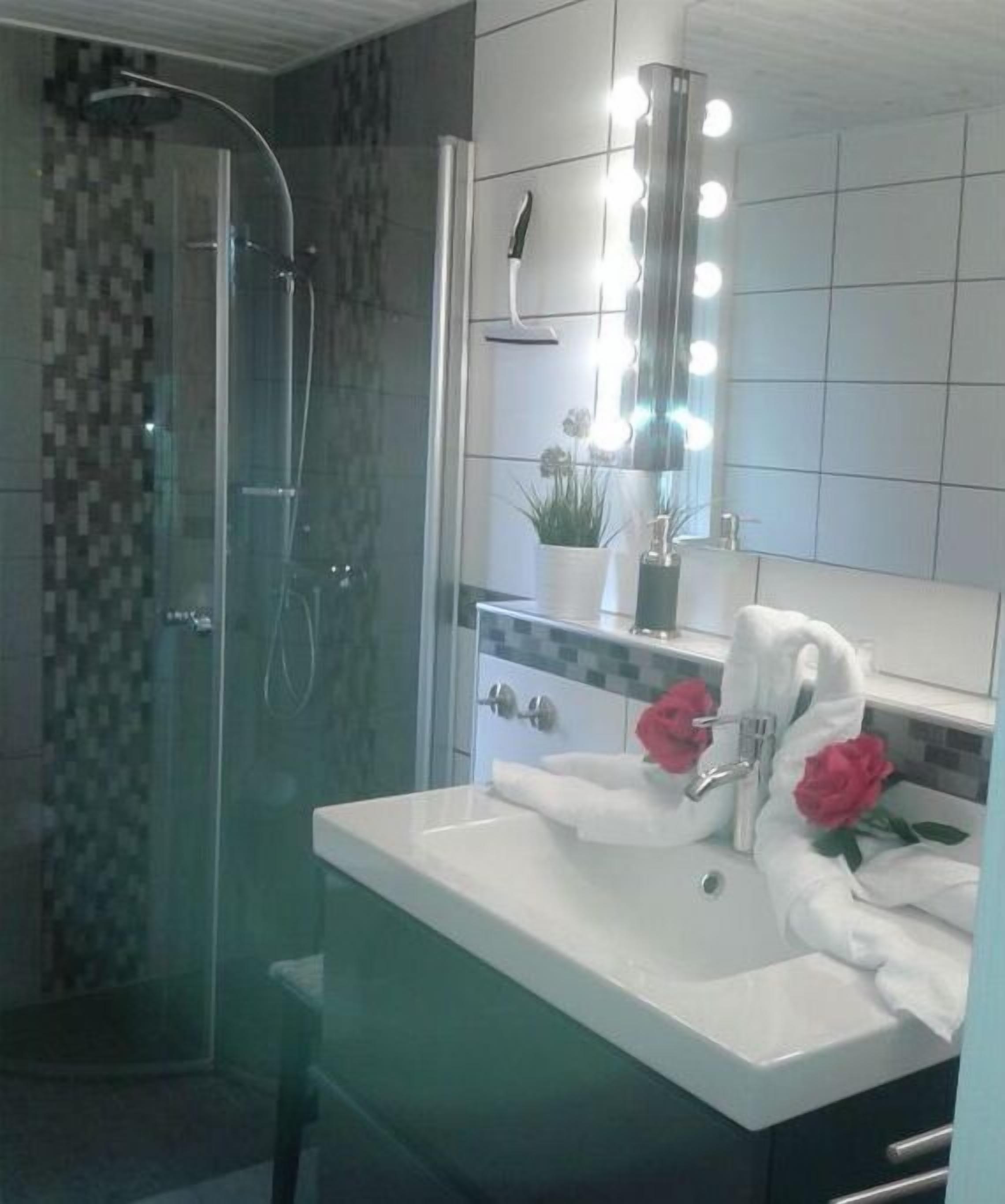 Douche, sèche-cheveux