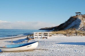 Beach nearby, sun loungers