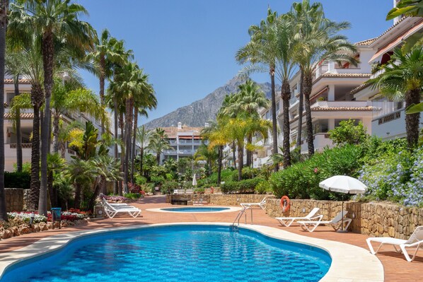 A heated pool