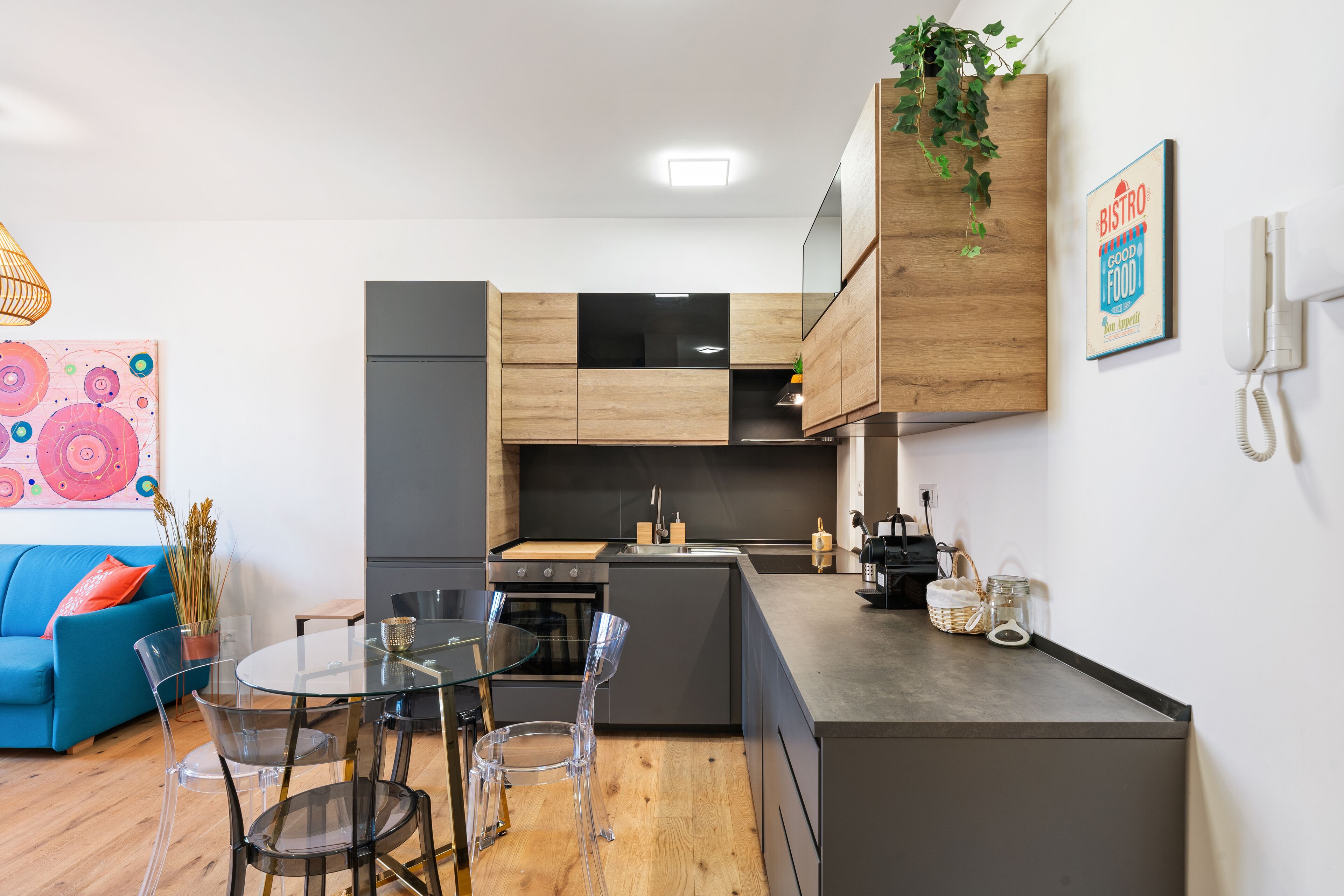 Fridge, oven, stovetop, dishwasher