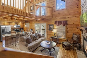 Smart TV, fireplace, video games