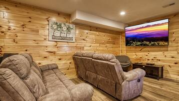 TV, fireplace, video games